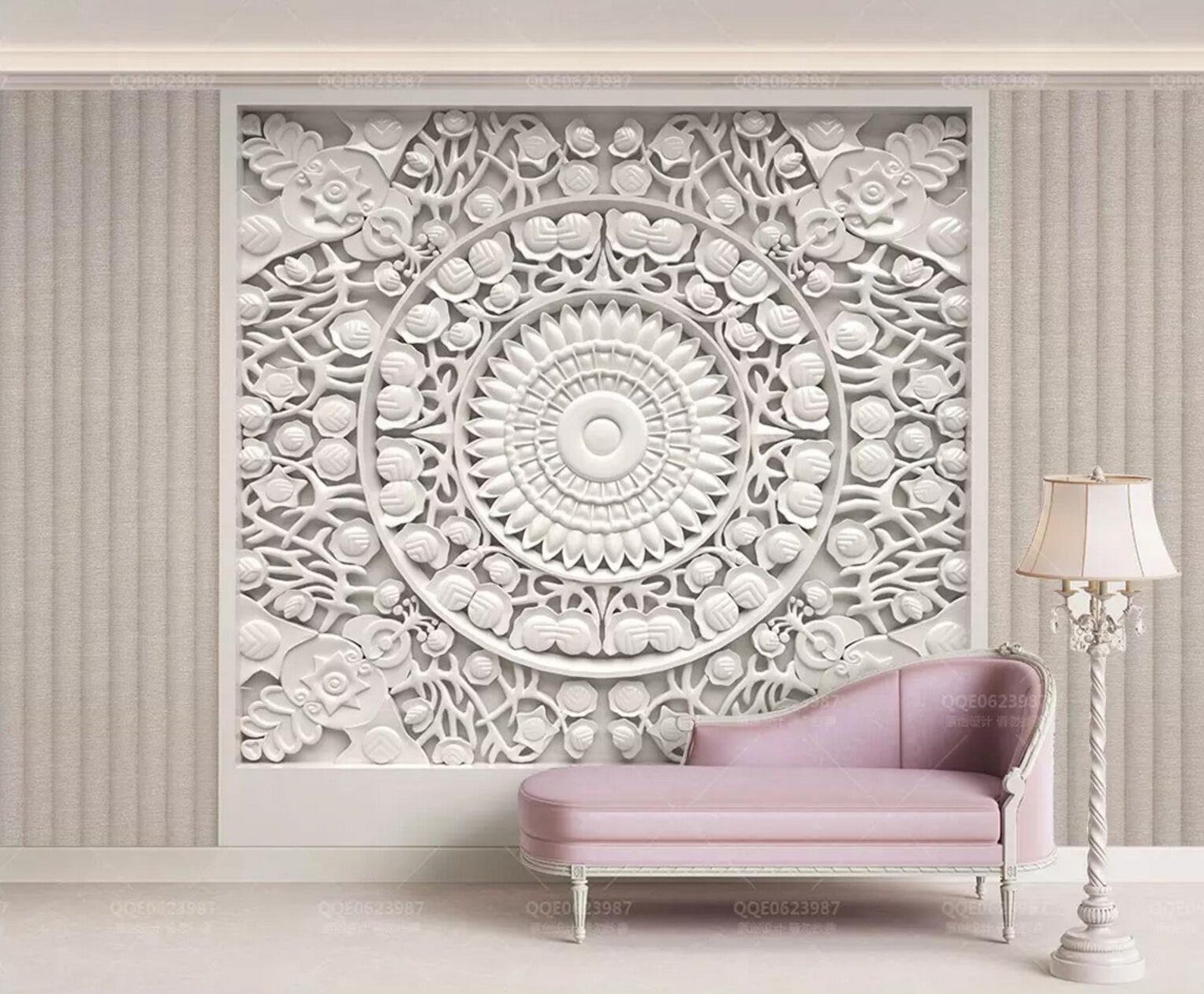 Carved Round 2911 Wallpaper Mural Self Adhesive Peel and Stick Wall ...