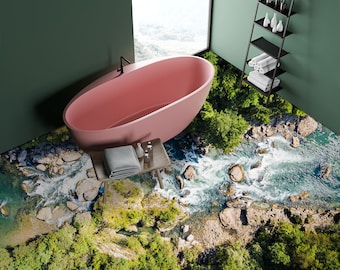 3D Nourishment Of Water 6748 Floor Wallpaper Murals Self-Adhesive Removable Kitchen Bath Floor Waterproof floor Rug Mat Print Epoxy YOYO