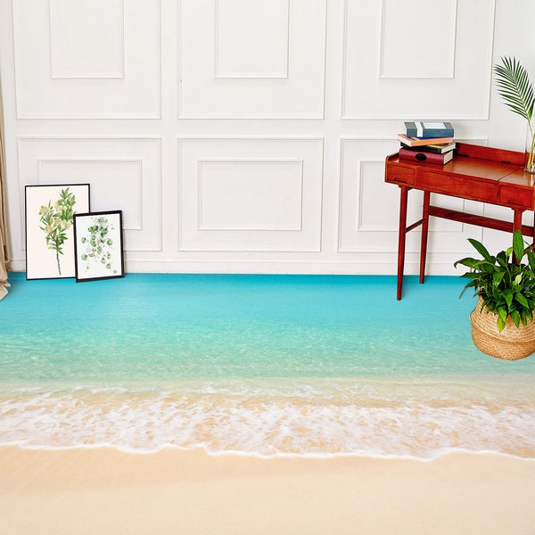 Beach Floor Mural Etsy