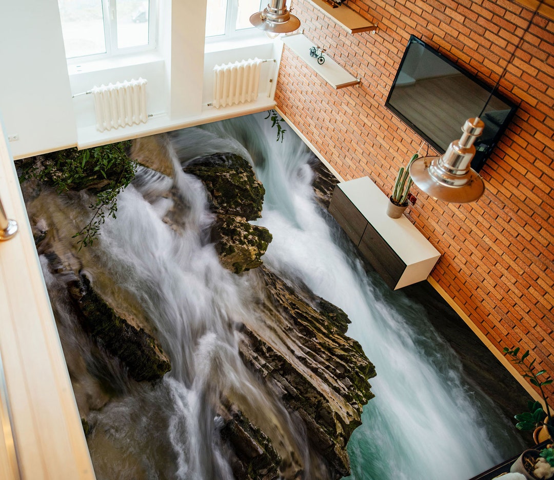 3D Rock River 2652 Floor Wallpaper Murals Self-adhesive Removable ...