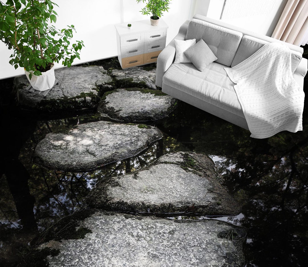 3D Stone Lake 2669 Floor Wallpaper Murals Self-adhesive Removable ...