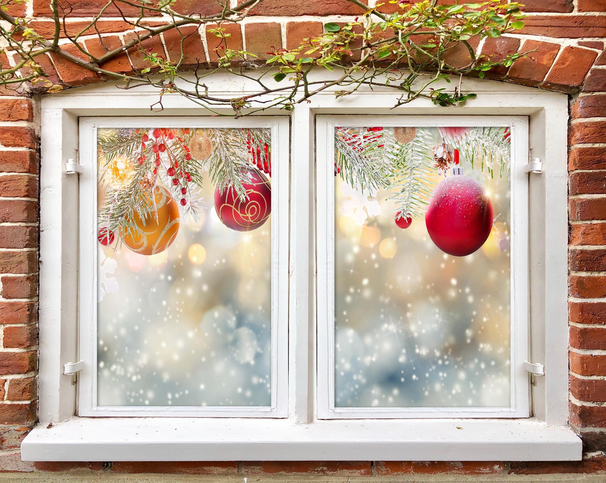 3D Two Colors W114 Christmas Window Film Print Sticker Cling - Etsy ...