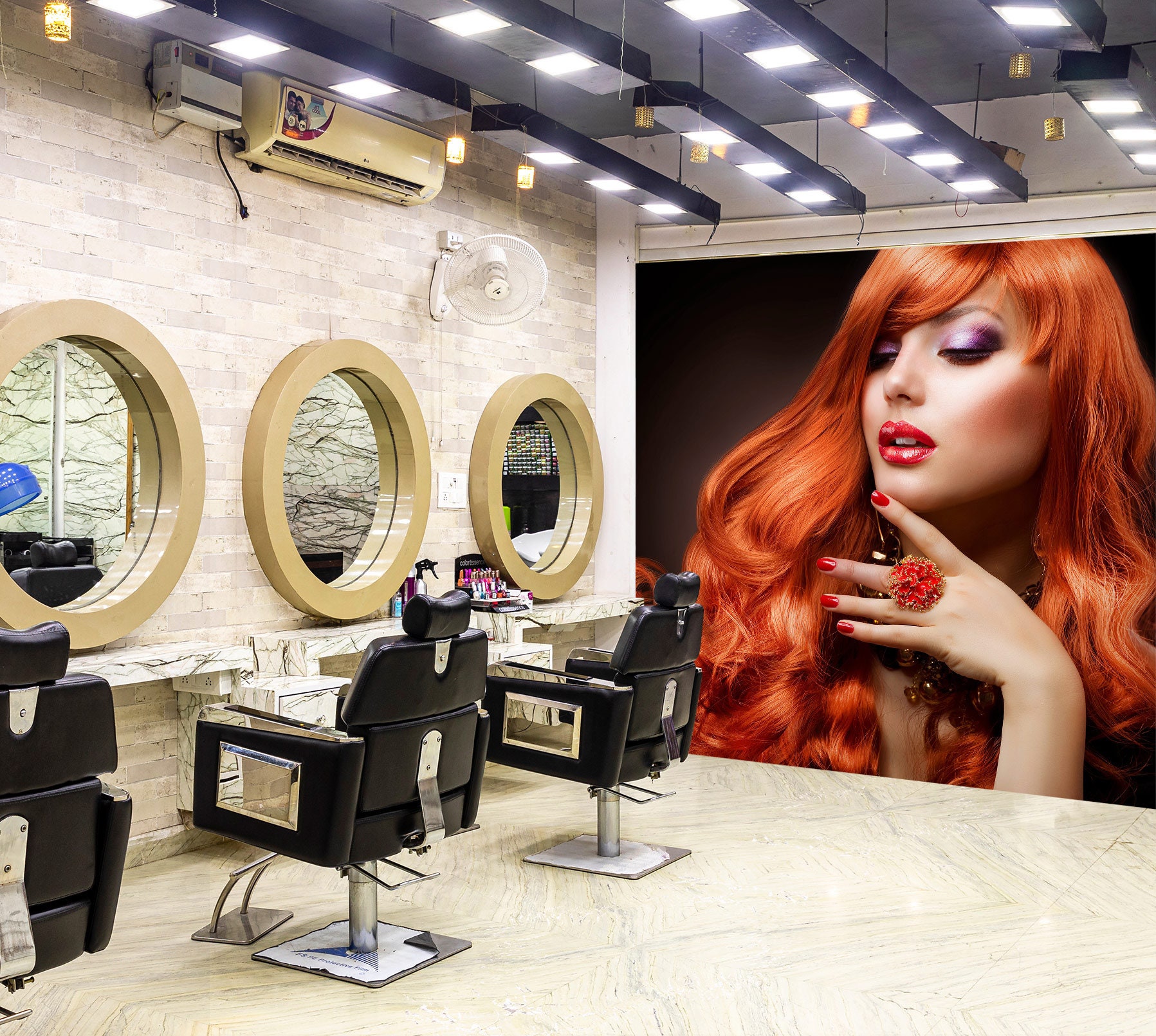3D Red Ring AA8024 Hair Cut Salon Barber Shop Commercial - Etsy
