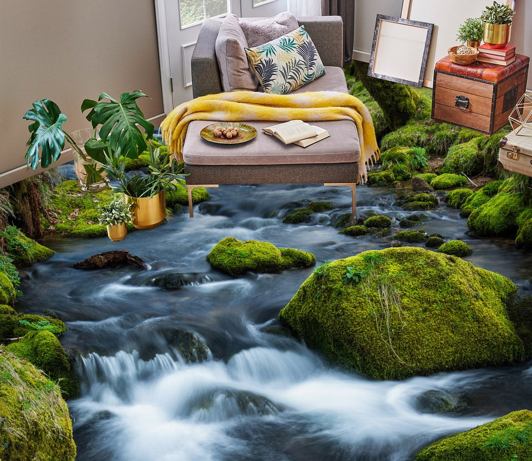 3D Stone River 3680 Floor Wallpaper Murals Self-adhesive Removable ...