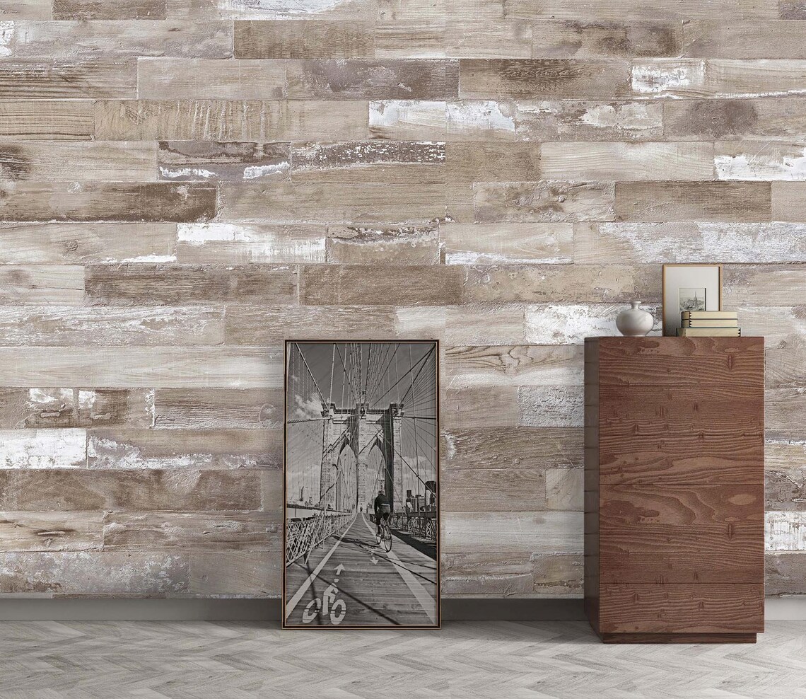 123x87312x219cm Wood White Paint 1090 Wallpaper Etsy