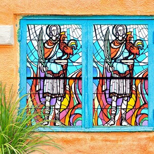 3D Special General W665 Window Film Print Sticker Cling Stained Glass Xmas Window Decor UV Heat Control Glass Privacy Window Film Romy