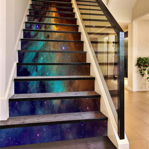 3D Blue Galaxy SS0222 Pattern Tile Marble Stair Risers - Etsy