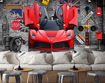 Black Luxury Car 032 Wallpaper Mural Self Adhesive Peel and | Etsy