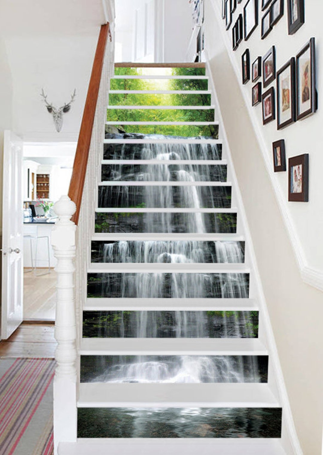Décor Mural 3D Pour Contremarches D'escalier - Rivière Et Cascade - Papier Peint