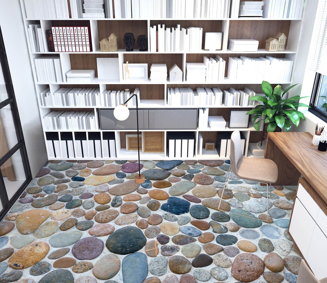 3D Pebbles Vintage Colors 2020 Floor Wallpaper Murals Self-adhesive ...