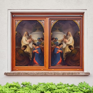 3D Lovely Baby W2602 Window Film Print Sticker Cling Stained Glass Xmas Window Decor UV Heat Control Glass Privacy Window Film Rose