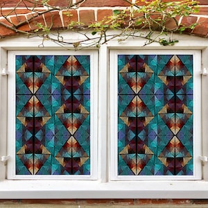 3D Decorative Pattern W2214 Window Film Print Sticker Cling Stained Glass Xmas Window Decor UV Heat Control Glass Privacy Window Film Rose