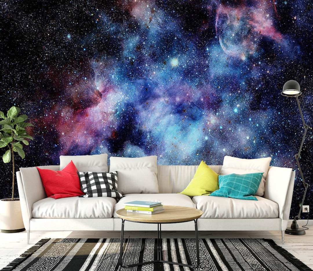 Blue Galaxy Stars 035 Wallpaper Mural Self Adhesive Peel and Stick Wall ...