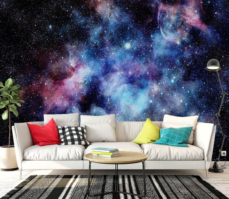 Blue Galaxy Stars 035 Wallpaper Mural Self Adhesive Peel and Stick Wall