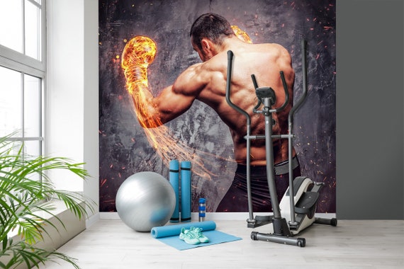 3D Powerful Boxing 5162 Gym Sports Wallpaper Mural Self Adhesive Peel and  Stick Wall Sticker Wall Decoration Removable Workout Training Romy -   Sweden