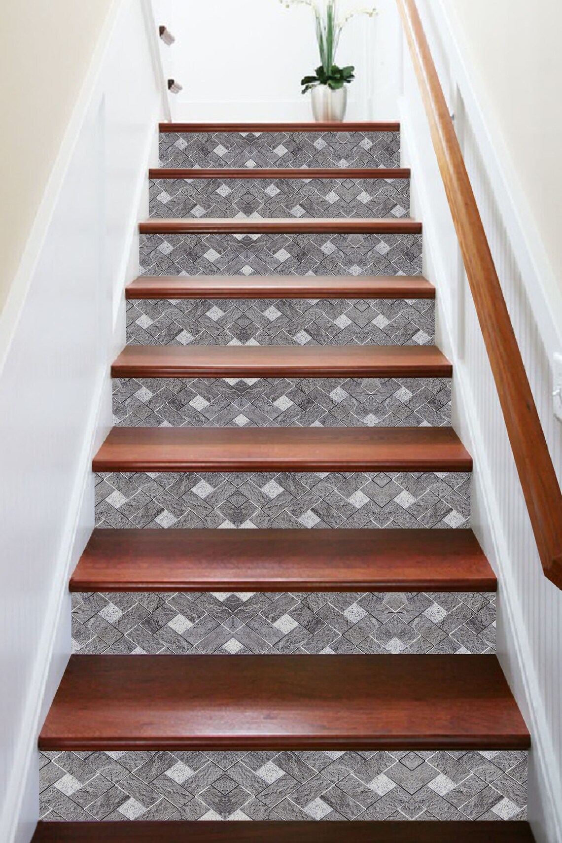3D Black Wall SS0488 Pattern Tile Marble Stair Risers - Etsy