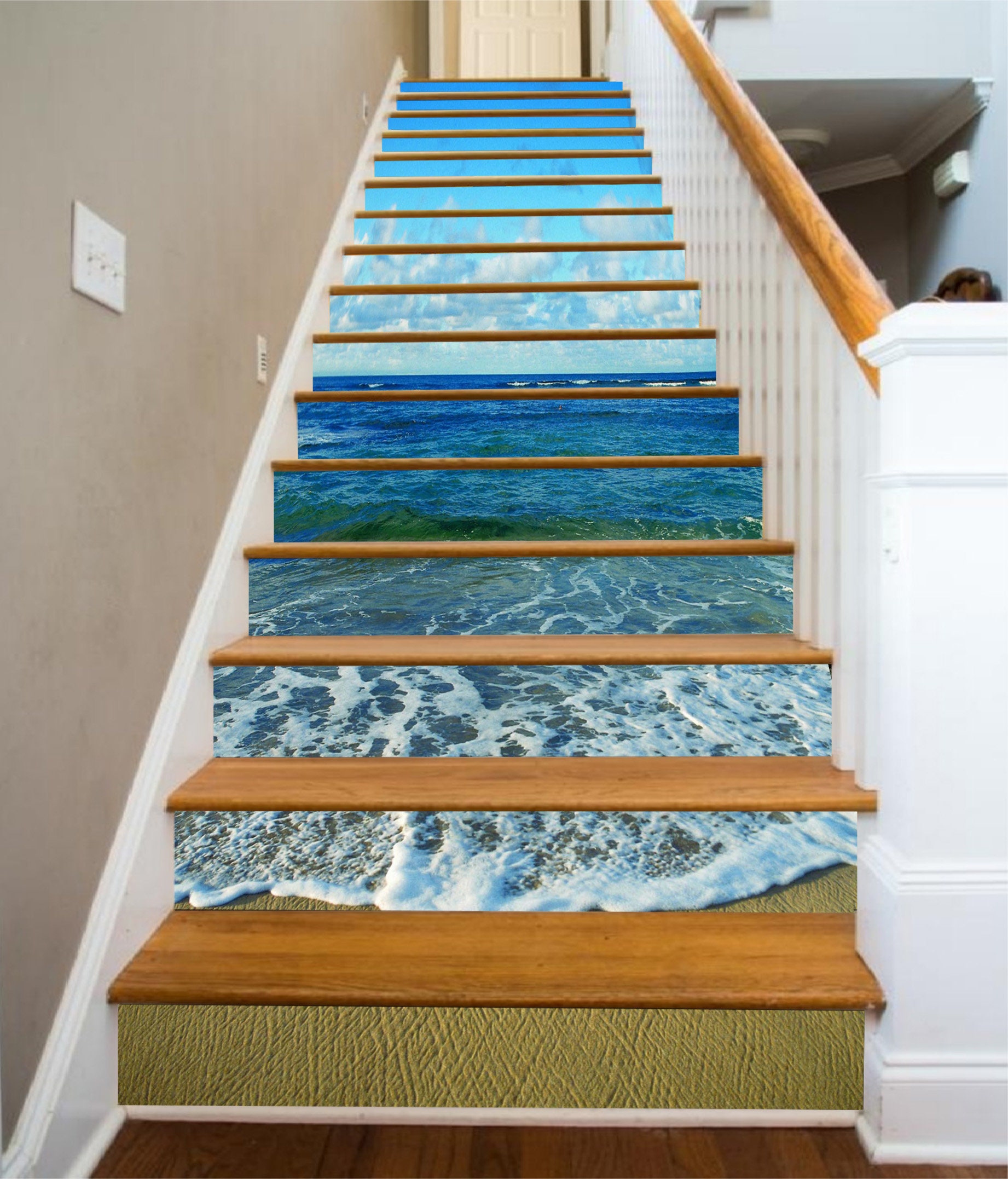 6X 3D Stair Riser Staircase Stickers Mural Vinyl Wall Tile Decals Wallpaper 