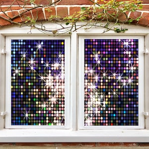 3D Shiny Pattern W2964 Window Film Print Sticker Cling Stained Glass Xmas Window Decor UV Heat Control Glass Privacy Window Film Rose