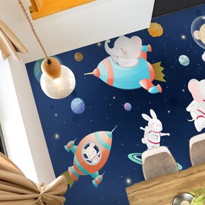 3D Cartoon Space 2181 Boden Tapete Wandbilder Selbstklebende Abnehmbare Küche Badboden Wasserdichter Bodenteppich Matte Print Epoxy 2024