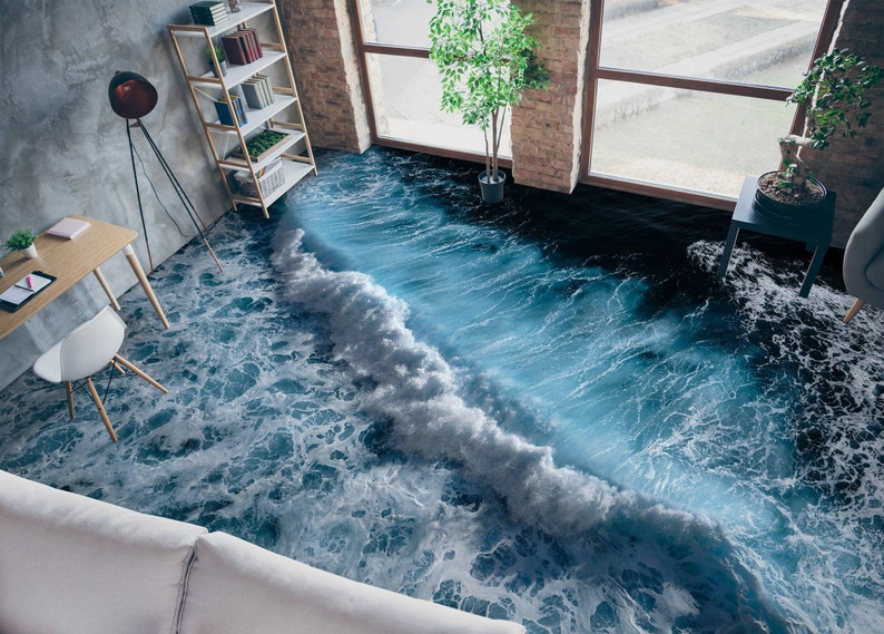3d Shocking Waves 9986 Floor Wallpaper Murals Self Adhesive Etsy