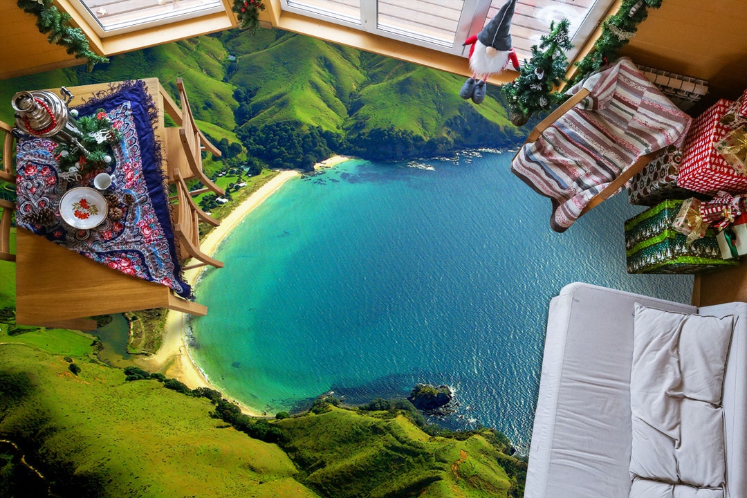 3D Lake Scenery 2023 Floor Wallpaper Murals Self-adhesive Removable Kitchen Bath Floor ...
