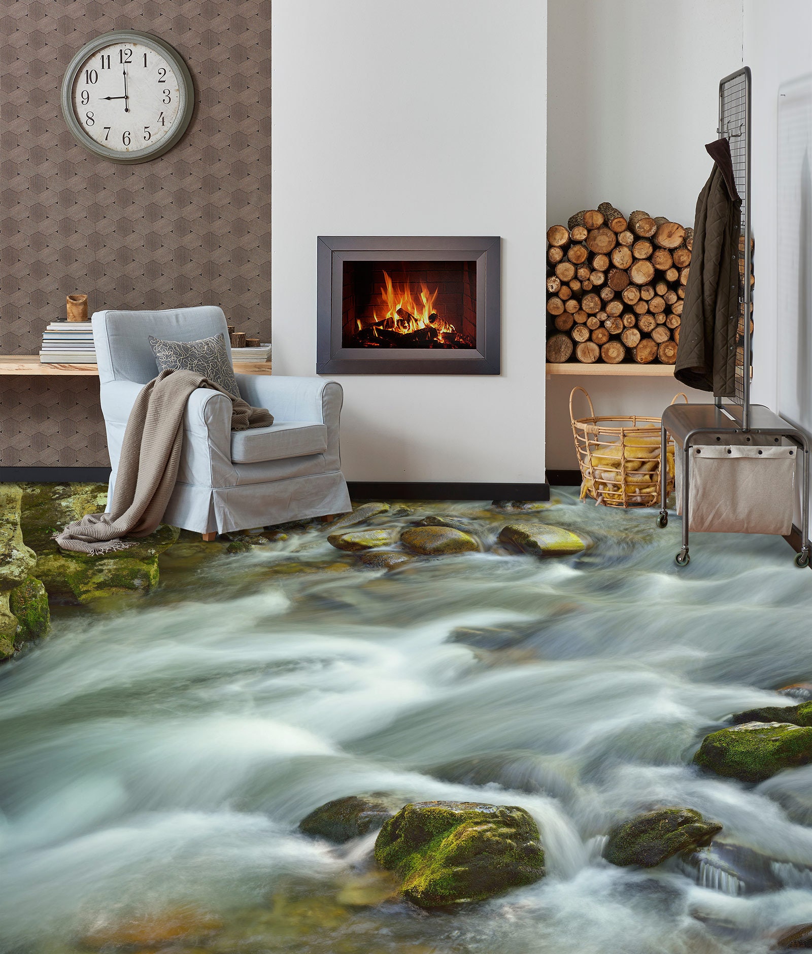 3D River Stones 5412 Floor Wallpaper Murals Self-adhesive Removable ...