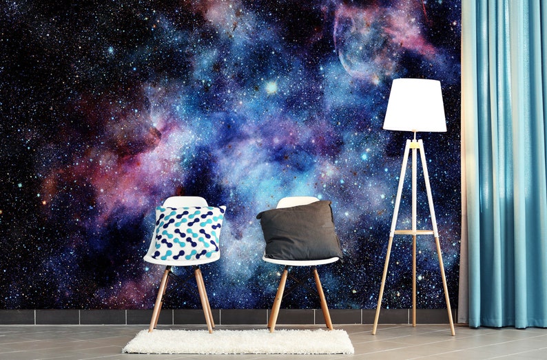 Blue Galaxy Stars 035 Wallpaper Mural Self Adhesive Peel and Stick Wall