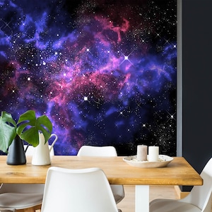 Purple Starry Sky 011  Wallpaper Mural Self Adhesive Peel and Stick Wall Sticker Wall Decoration Design Removable