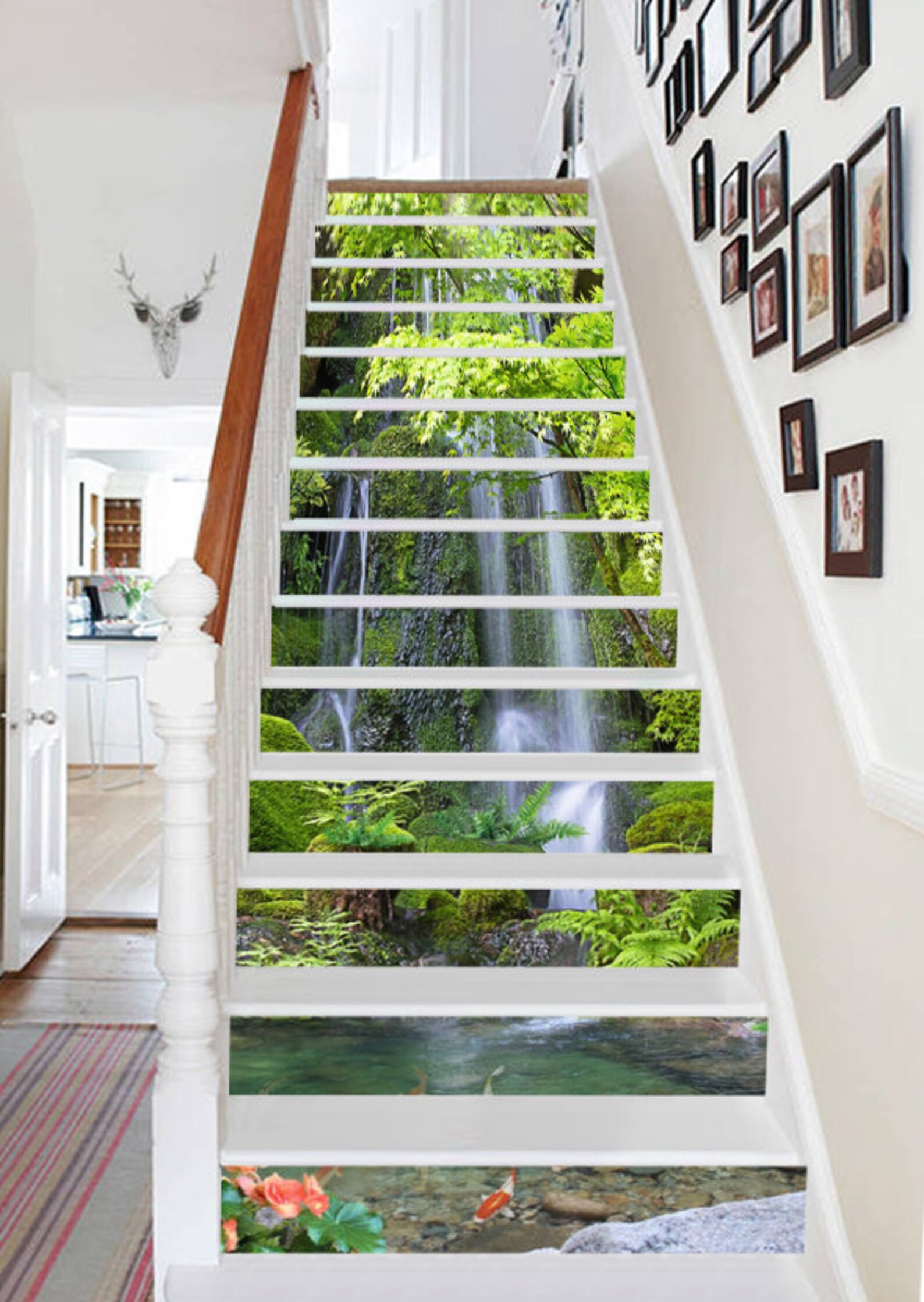 3D Waterfall River S1116 Pattern Tile Marble Stair Risers Decoration ...