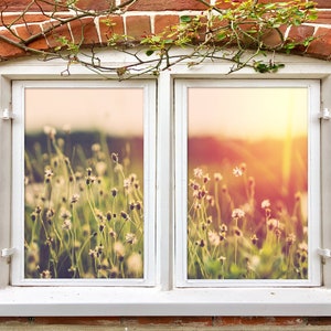 3D Dandelion W1428 Window Film Print Sticker Cling Stained Glass Xmas Window Decor UV Heat Control Glass Privacy Window Film Rose