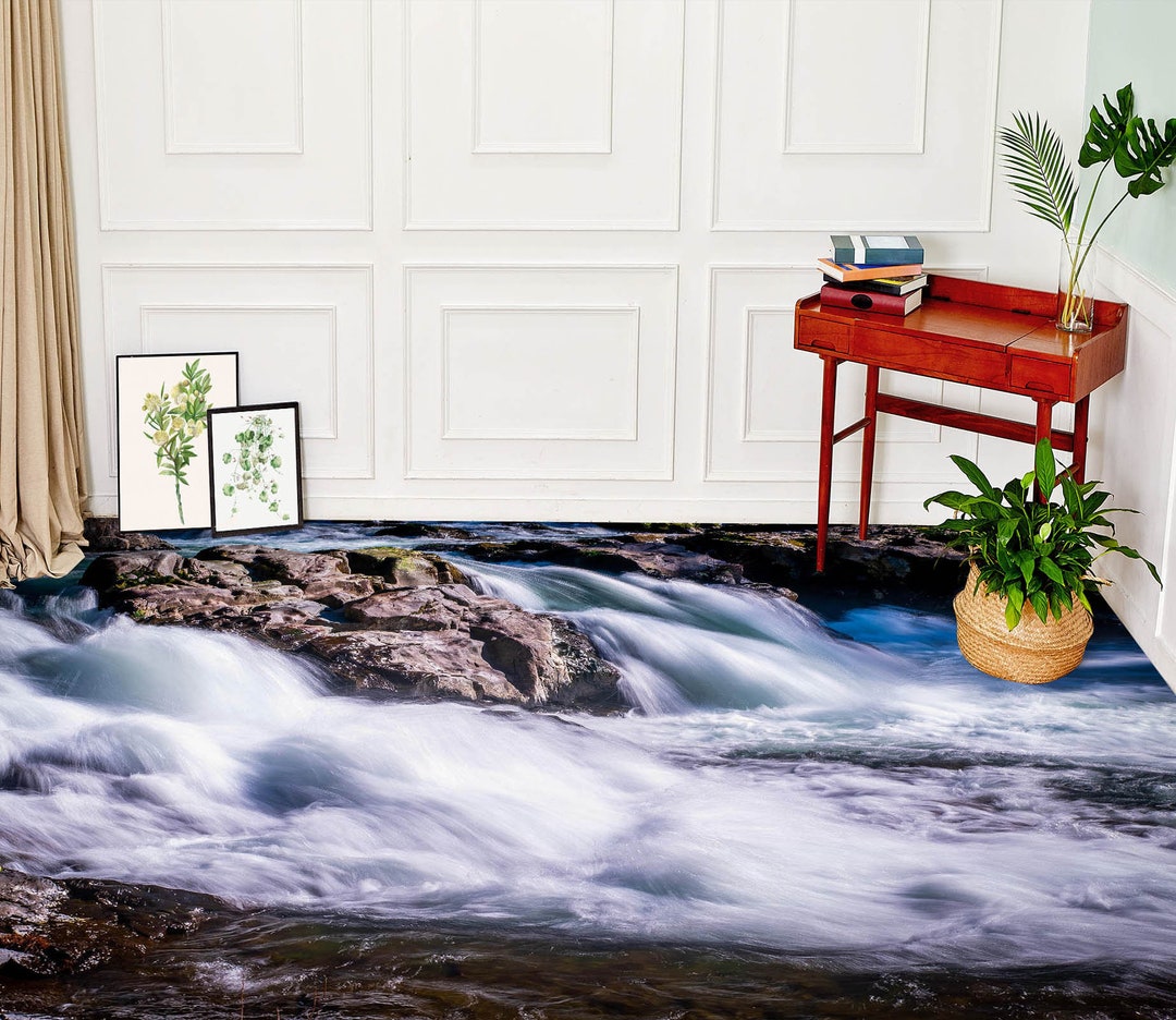 3D Rushing River 3640 Floor Wallpaper Murals Self-adhesive Removable ...