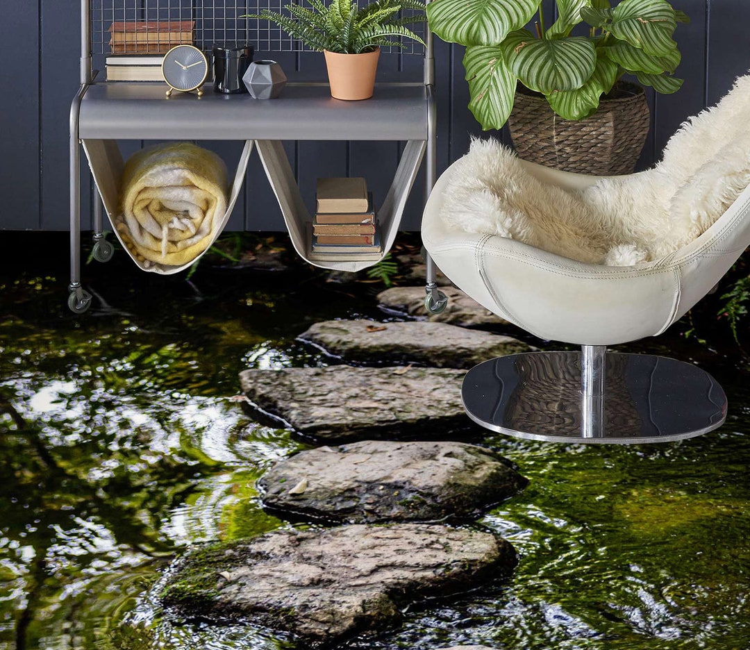 3D Stone Lake 2676 Floor Wallpaper Murals Self-adhesive Removable ...