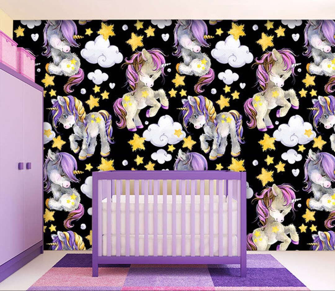 Cartoon Unicorn 2160 Wallpaper Mural Self Adhesive Peel and - Etsy