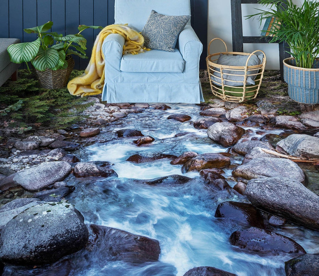 3D Stone River 3494 Floor Wallpaper Murals Self-adhesive Removable ...