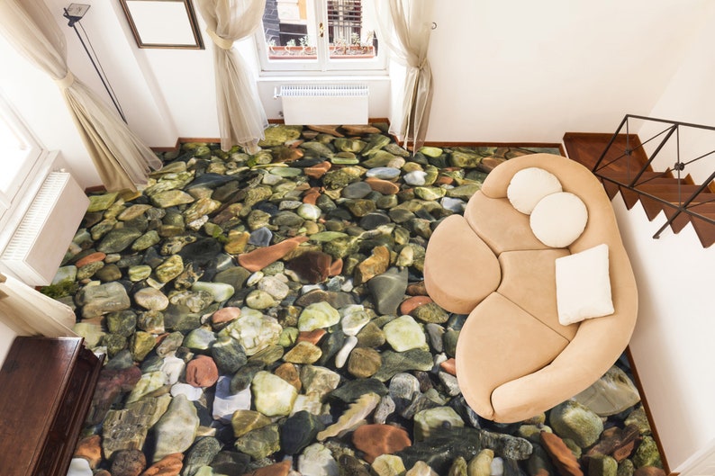 3D Lake Stones 5482 Floor Wallpaper Murals Self-adhesive Removable ...