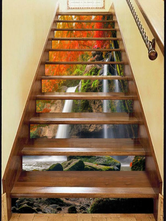 Papier Peint Vinyle Mural 3D Motif Marbre Brun Pour Contremarches D'escalier - 1 Panneau