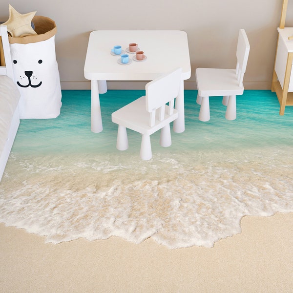 Beach Floor Mural Etsy