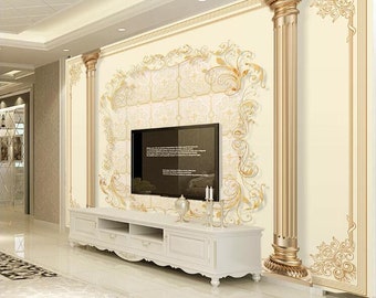 Golden Pillar WC081 Wallpaper Mural Self Adhesive Peel and Stick Wall Sticker Wall Decoration Design Removable