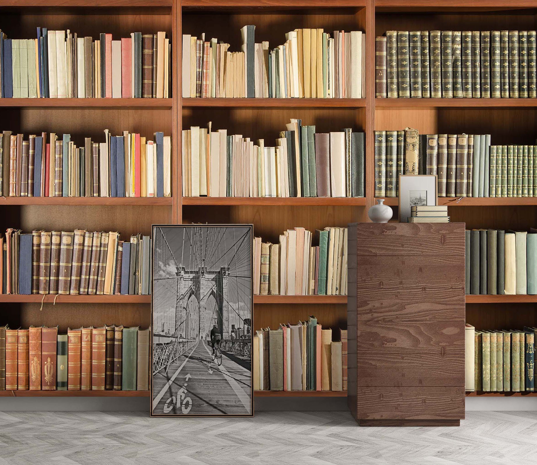 Collection Bookshelf 1349 Wallpaper Mural Self Adhesive Peel | Etsy