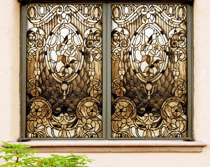 3D Dark Blue Crystal W547 Window Film Print Sticker Cling Stained Glass ...