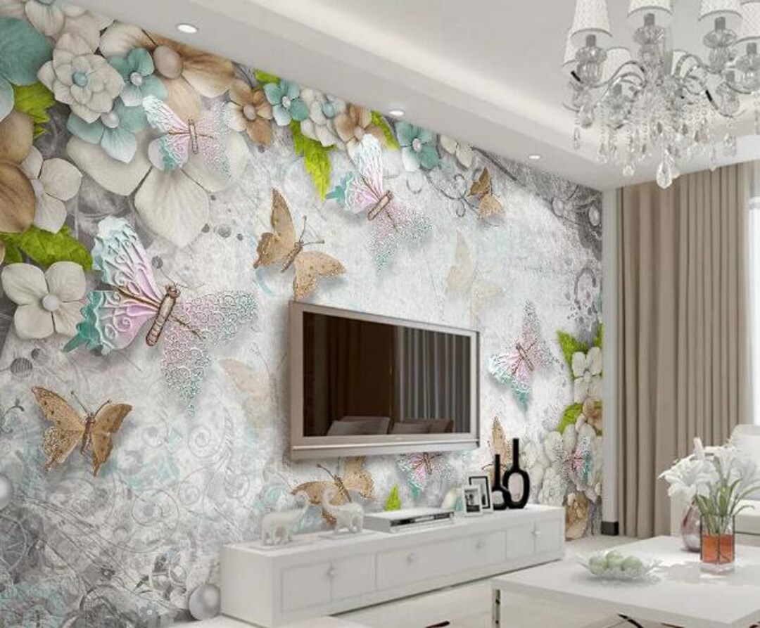 Butterfly Pearl A067 Wallpaper Mural Self Adhesive Peel and Stick Wall ...