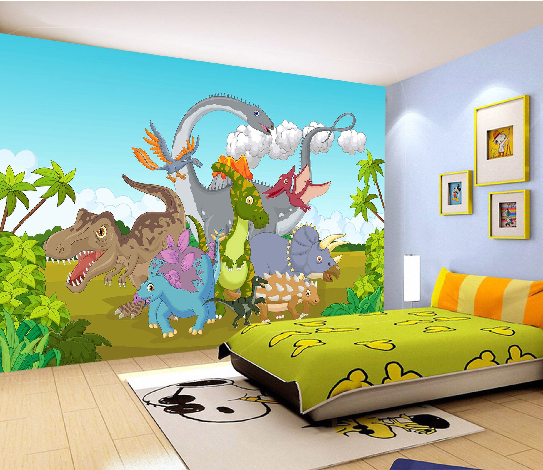 Cartoon Dinosaur 1573 Wallpaper Mural Self Adhesive Peel and Etsy