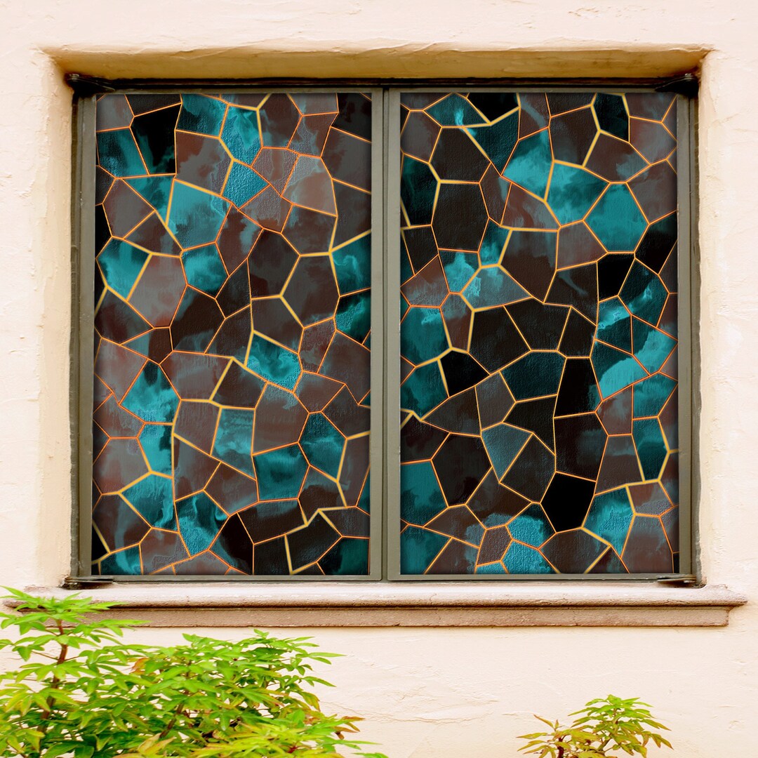 3D Irregular Fun Colors W615 Window Film Print Sticker Cling Stained ...