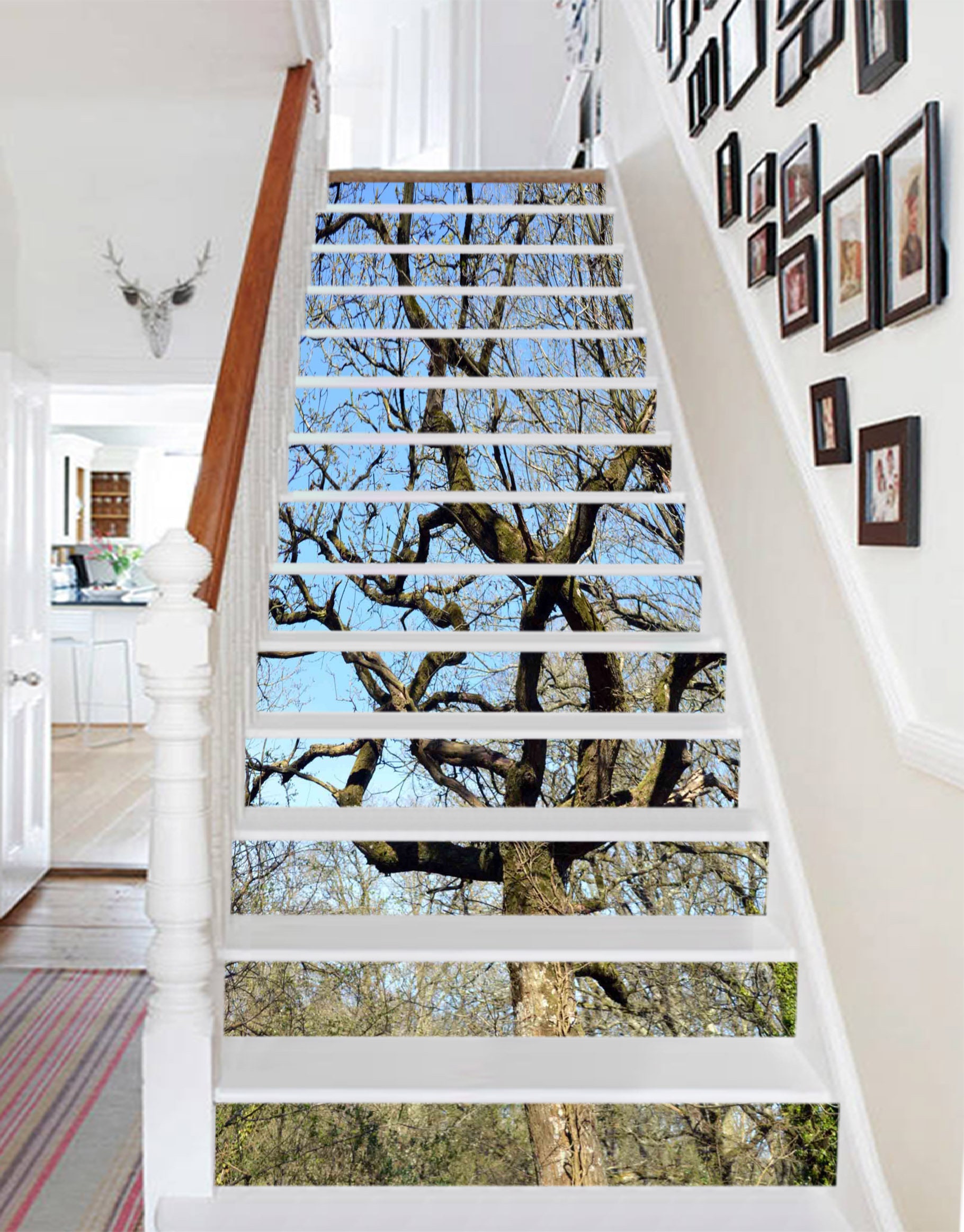 Tree Riser Room 3D Tree Branches S1367 Pattern Tile Marble Stair Risers Decoration ...
