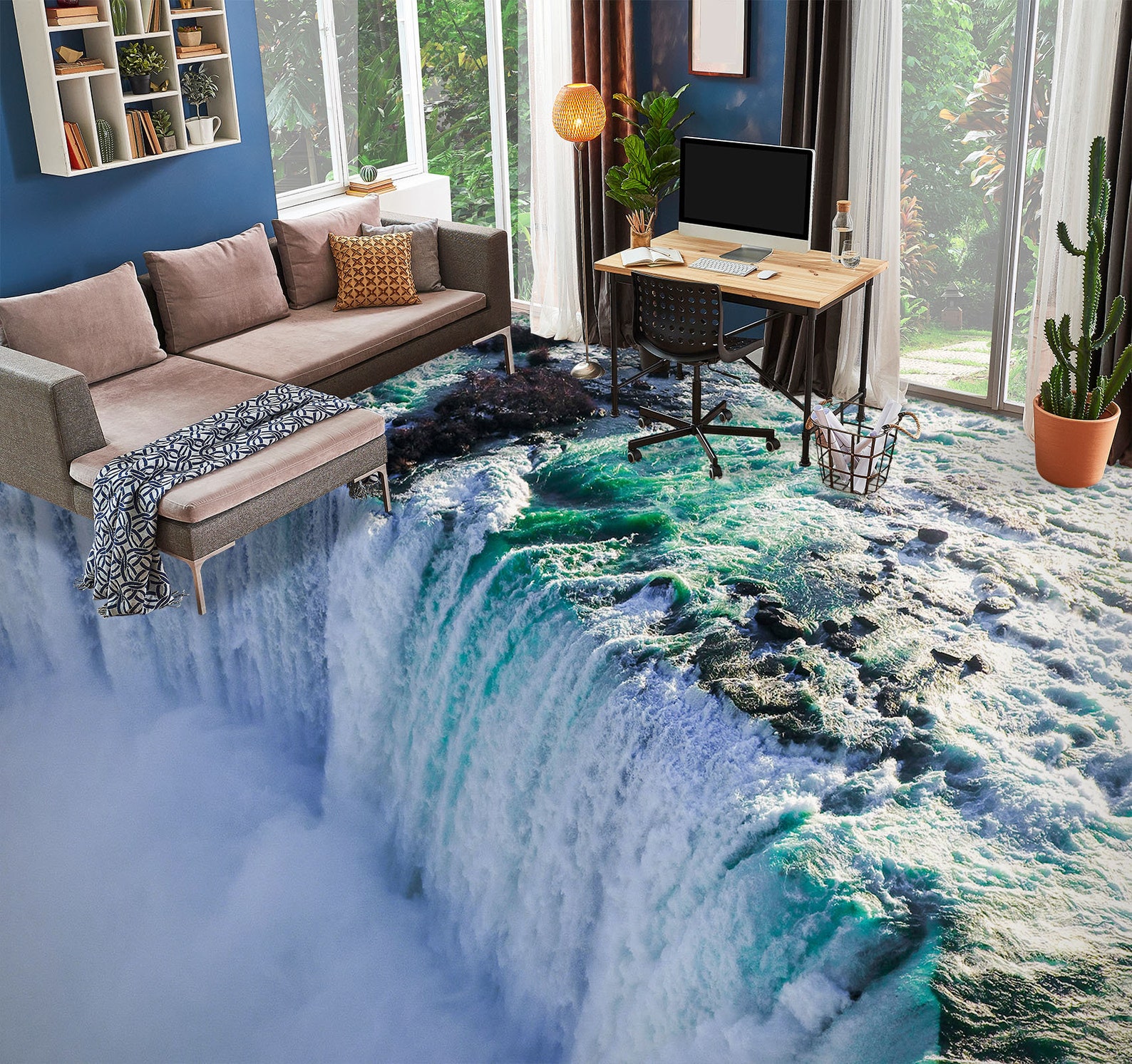 3D Icy Waterfall 7104 Floor Wallpaper Murals Selfadhesive Etsy