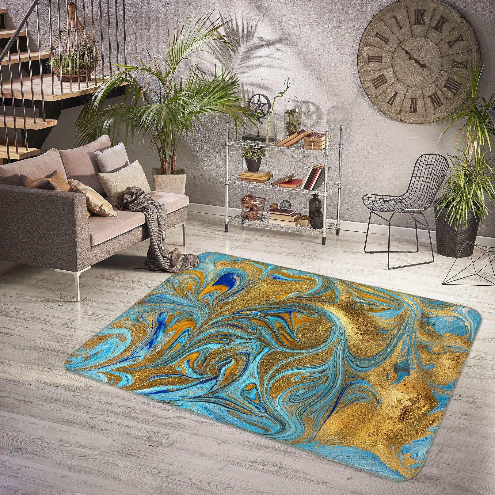 3D Curved Texture FA719 Floor Non Slip Rug Carpet Room Mat | Etsy