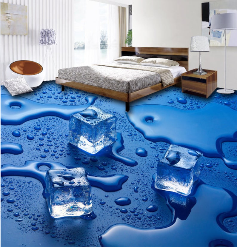 3D Eiswürfel Wasser 0056 Boden Tapete Wandbilder | Etsy