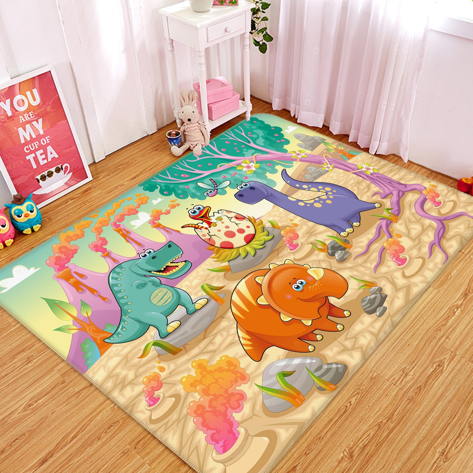 3D Animated Dinosaur FA170 Floor Non Slip Rug Carpet Room Mat Etsy UK