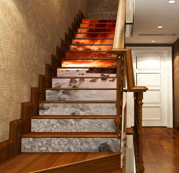 Papier Peint Adhésif 3D Effet Marbre Pour Contremarches D'escalier, 1 Dalle