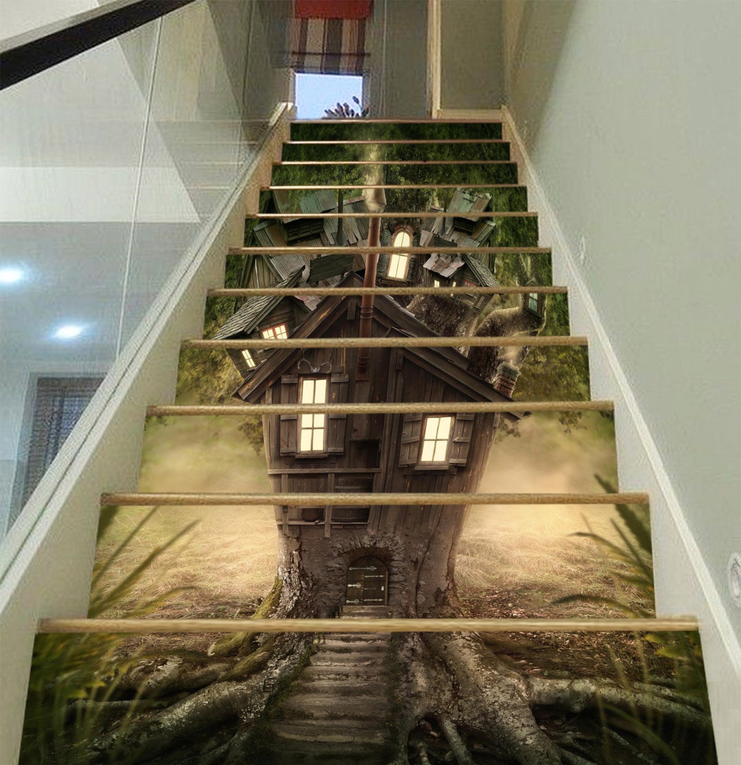 3D Fairy Tale Castle S579 Pattern Tile Marble Stair Risers Decoration ...